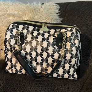 Betsey Johnson black and white leather shoulder bag